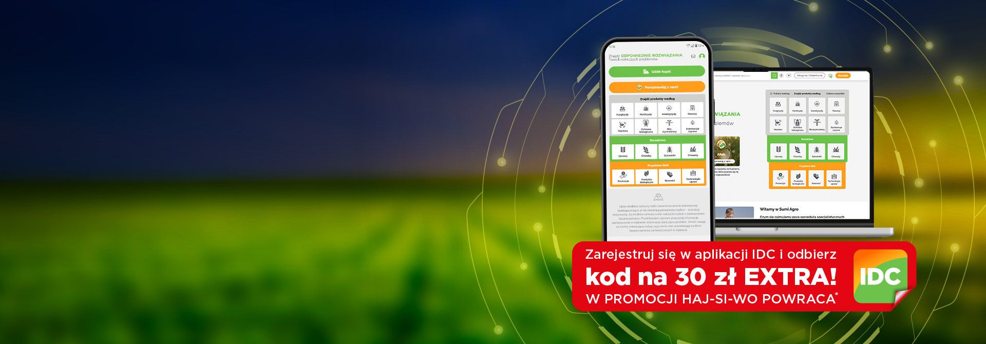 Pobierz aplikację IDC i odbierz kod na dodatkowe 30 zł w Hajsiwo!
